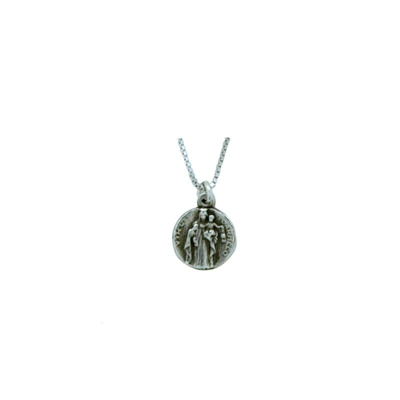 Sterling Silver Distressed Petite Scapular Pendant