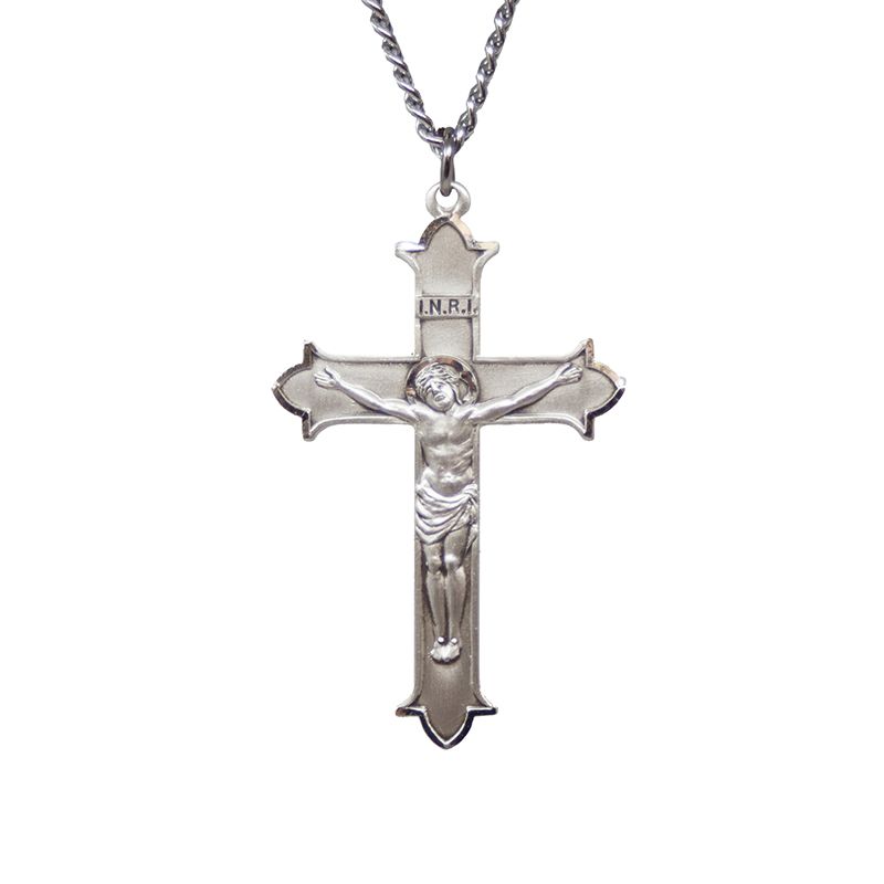 Brushed Cross Crucifix Pendant