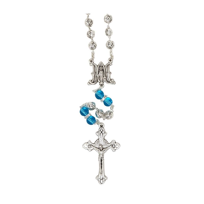 Silver Rosebud Rosary
