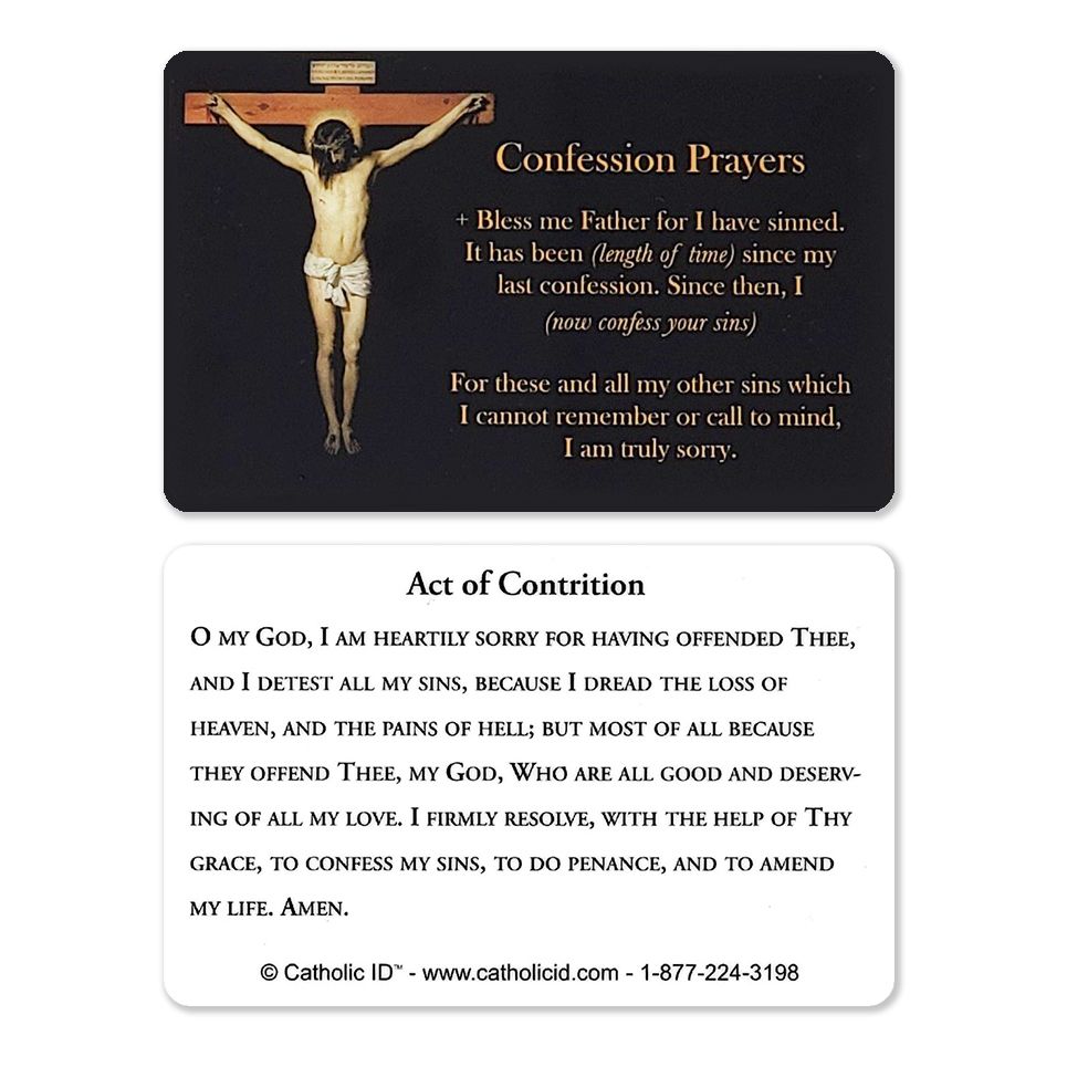 Confession Prayers Card