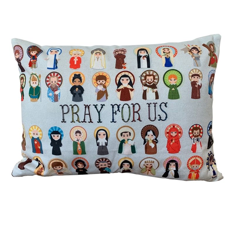 Saints Pray for Us Pillow Cover