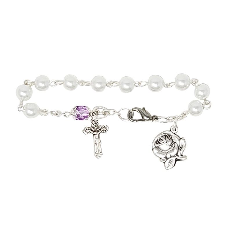 Pearl Birthstone Rosary Bracelet