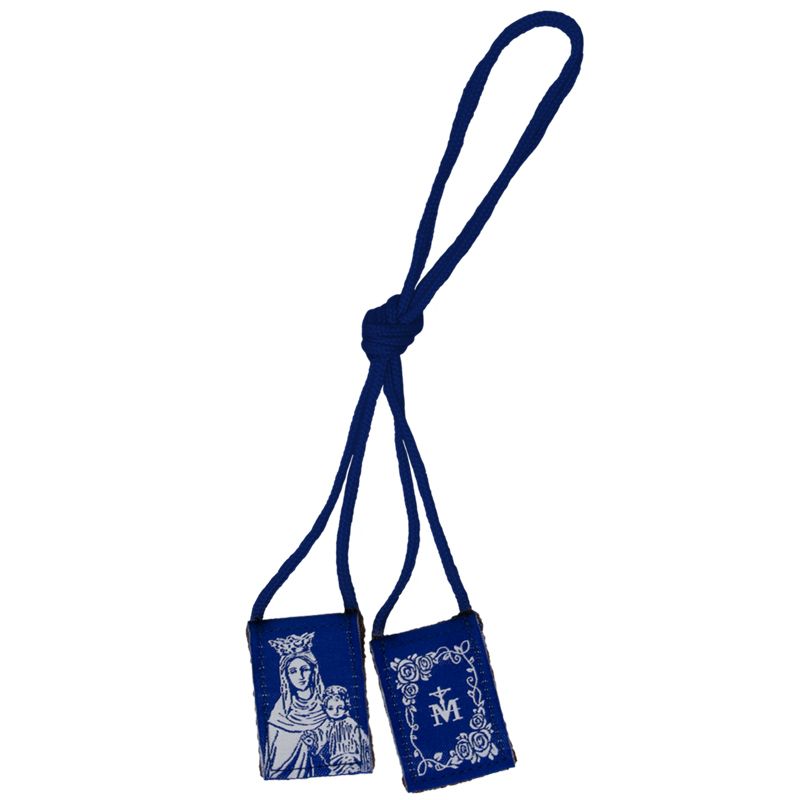 Our Lady of Mount Carmel Paracord Scapular - Blue and White