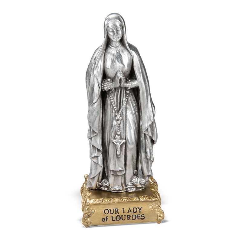 Our Lady of Lourdes Pewter Patron Saint Statue