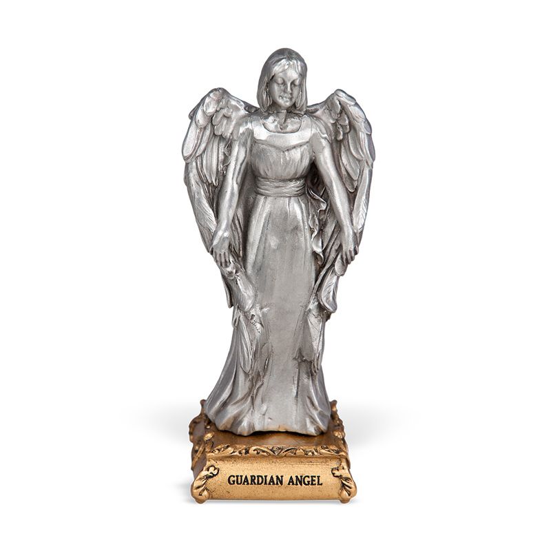 Guardian Angel Pewter Patron Saint Statue