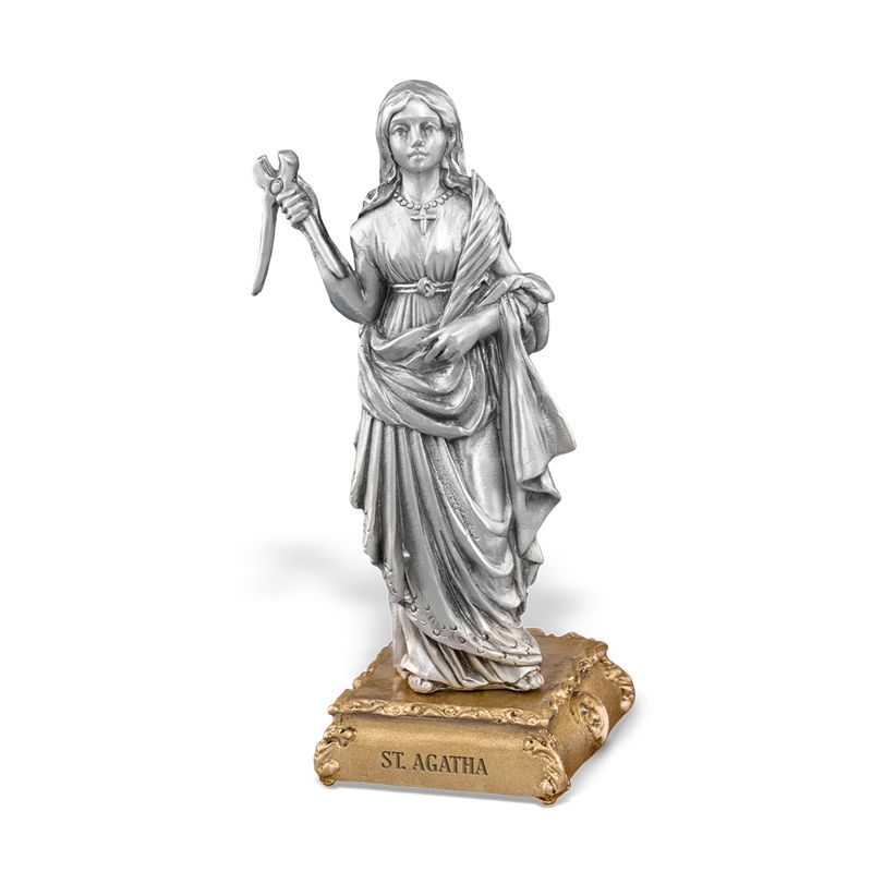 St Agatha Pewter Patron Saint Statue