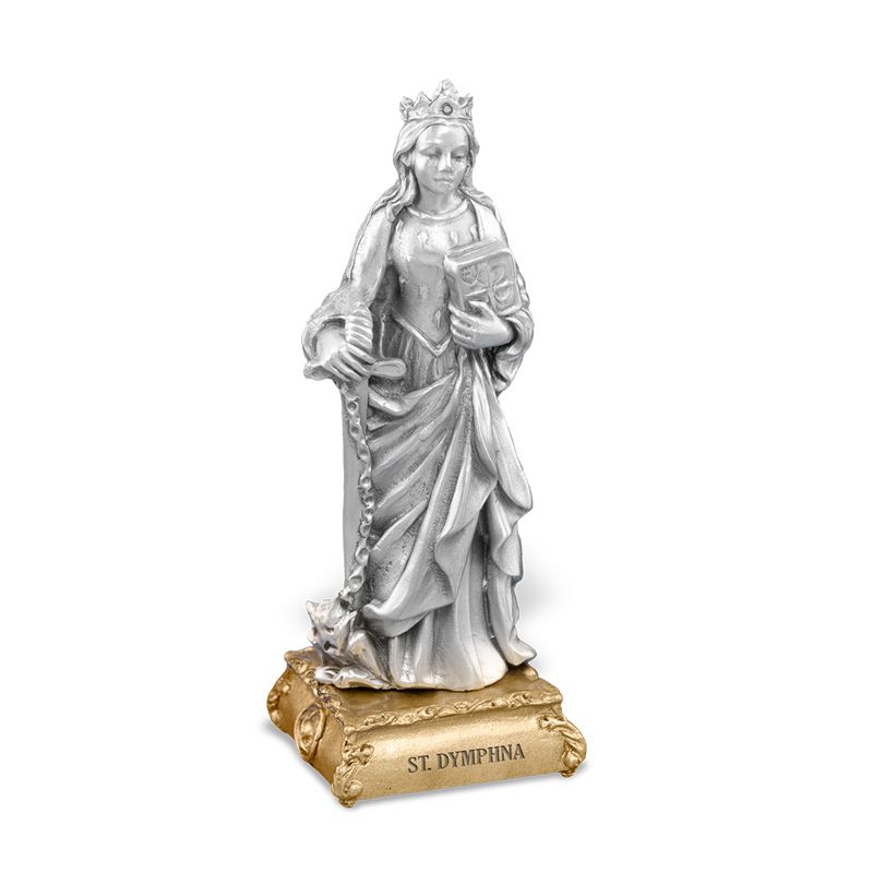 St Dymphna Pewter Patron Saint Statue