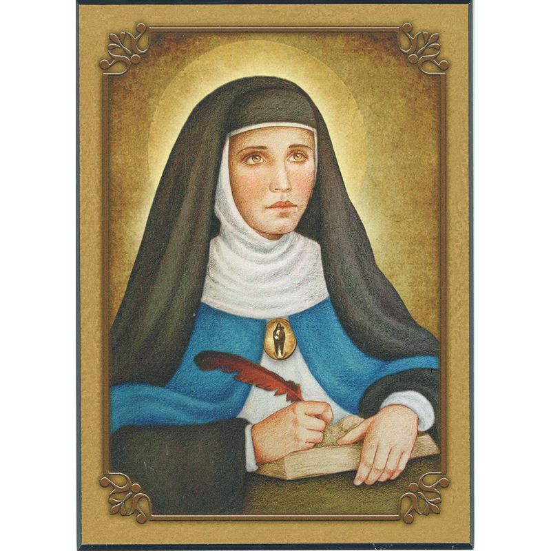 Mary of Agreda Plaque and Holy Card Gift Set