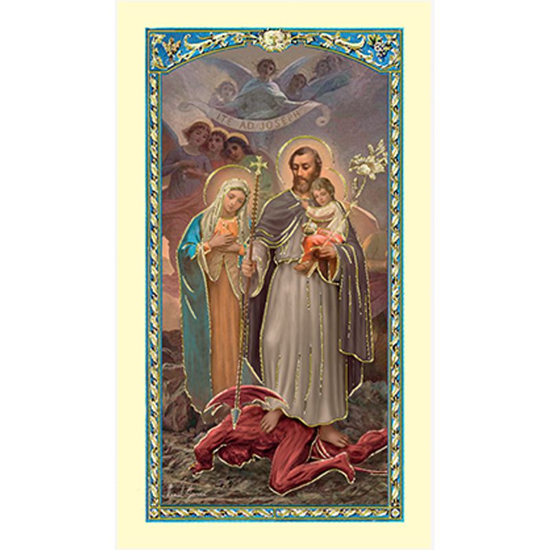 St Joseph Terror of Demons Laminated Holy Card
