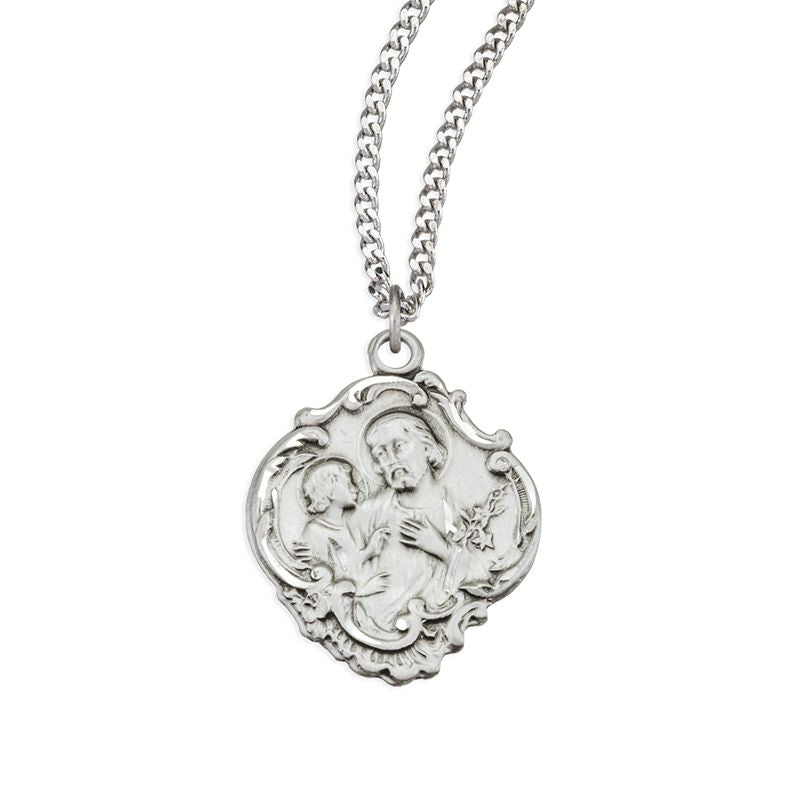 St Joseph and Child Jesus Sterling Silver Medal