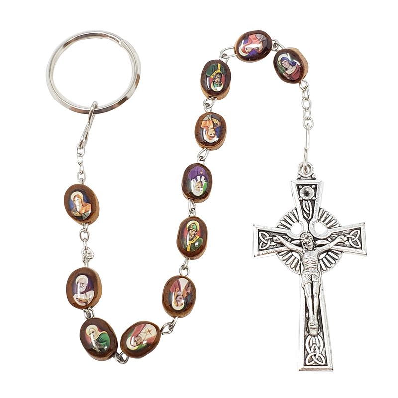 Saints of Ireland Rosary Keychain