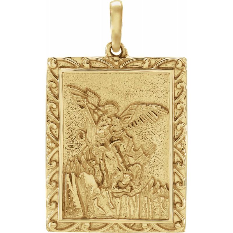 14Kt Gold St Michael Medal
