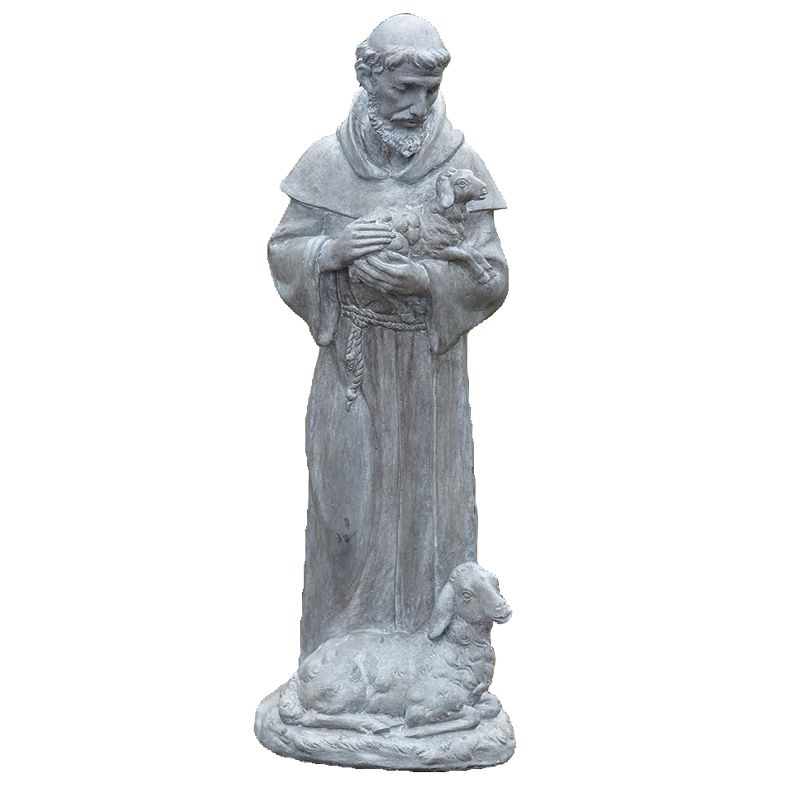 St Francis with Lambs Outdoor Statue