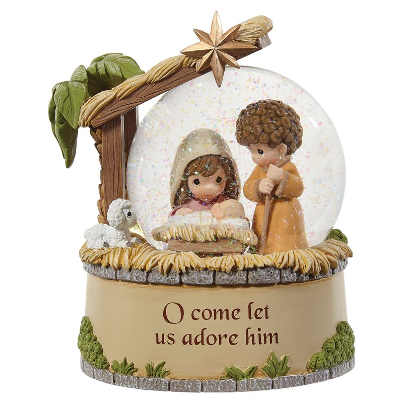 O Come Let Us Adore Him Musical Snow Globe