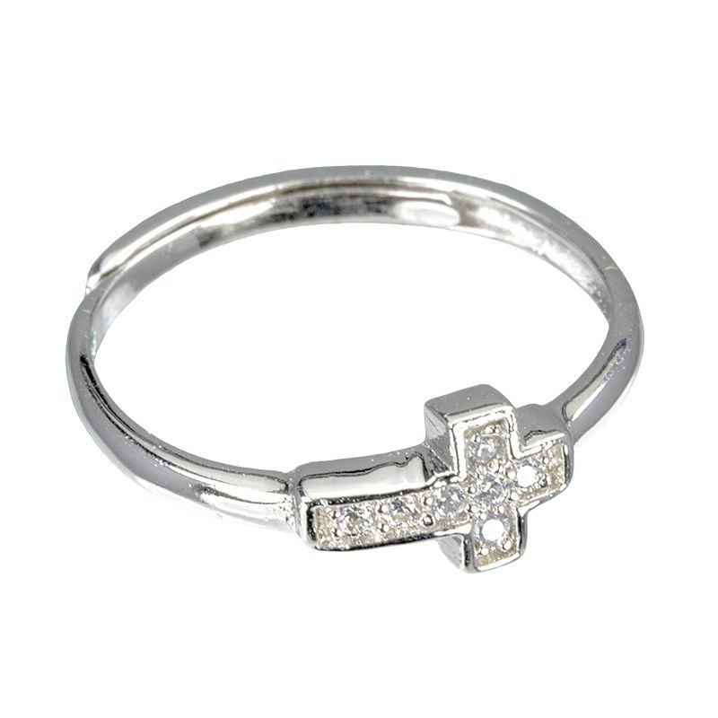 Petite Cubic Zirconia Cross Ring