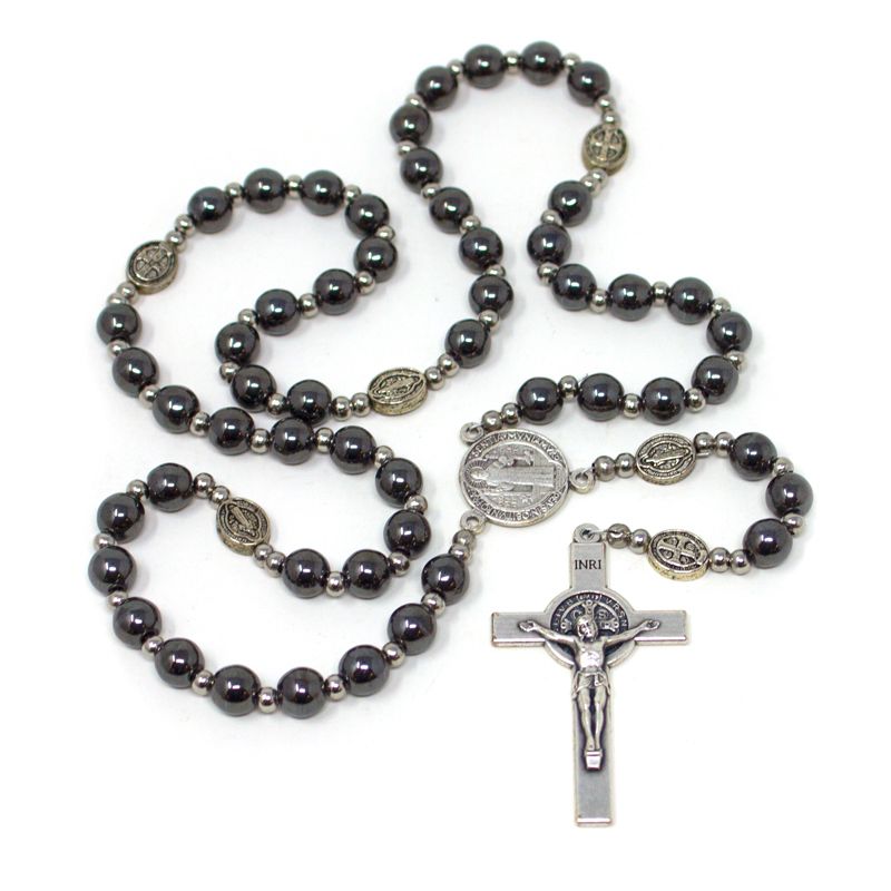 Hematite St Benedict Rosary