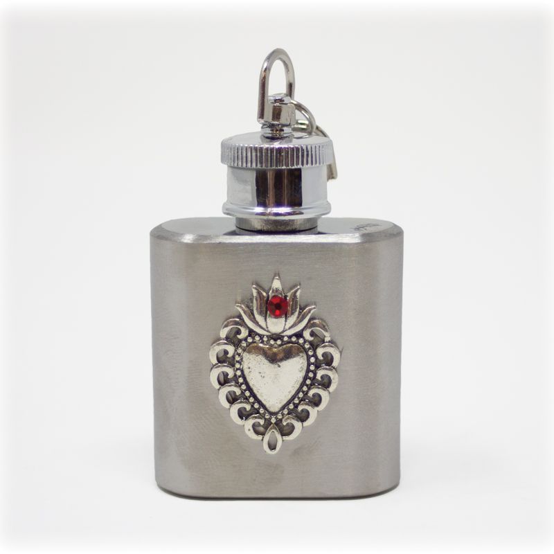Sacred Heart Holy Water Flask