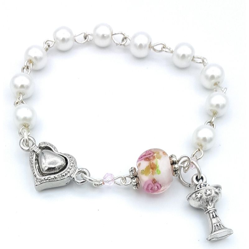 Pearl Bracelet with Chalice Charm
