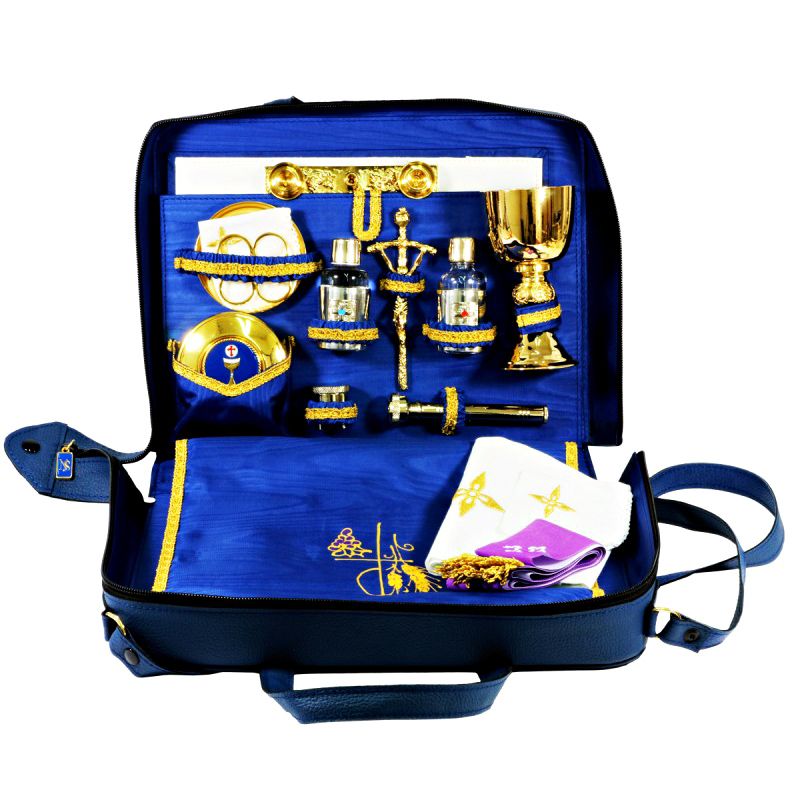 Mass Kit, Blue Leather with Strap and Handle