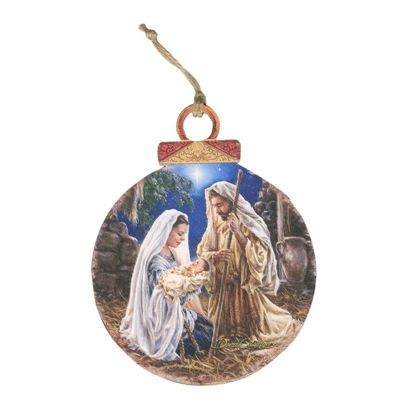 Holy Family Wood Ornament