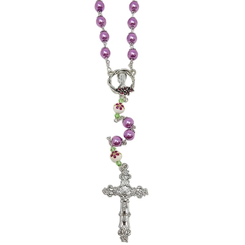 Violet Czech Glass Rosary
