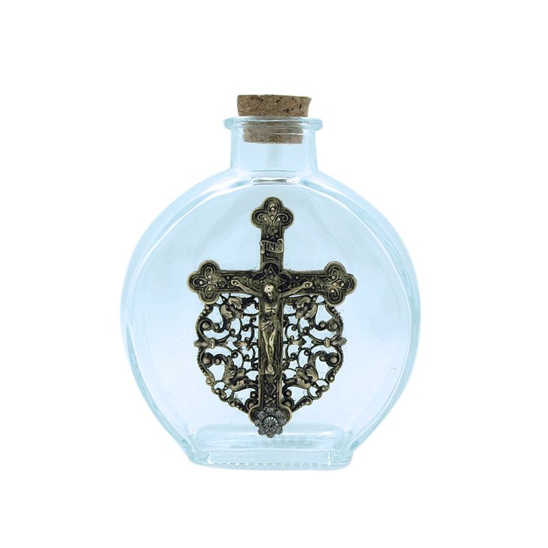 Vintage Crucifix Holy Water Bottle