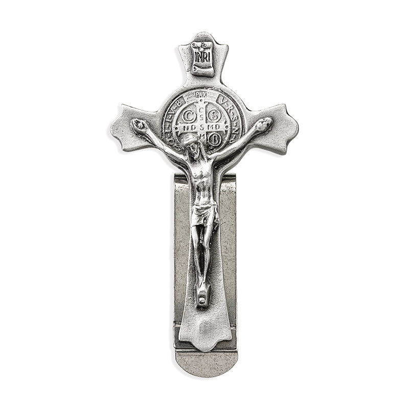 Saint Benedict Crucifix Auto Visor Clip