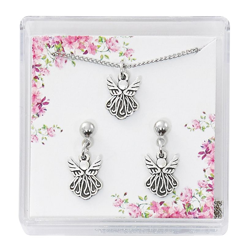 Angel Pendant and Earring Set