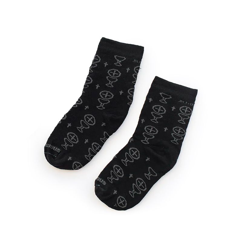 Black First Communion Religious Socks