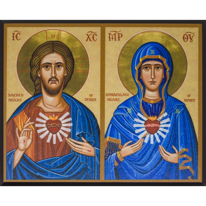 Jesus and Mary - Two Hearts Plaque