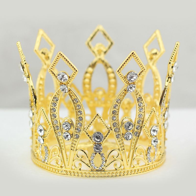 Clear Crystal Jeweled Metal Crown