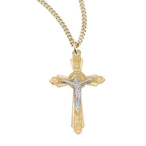 Two-Tone Crucifix Pendant
