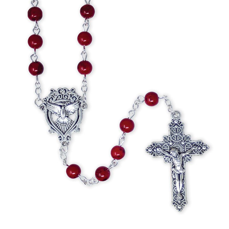 Red Marble Confirmation Rosary