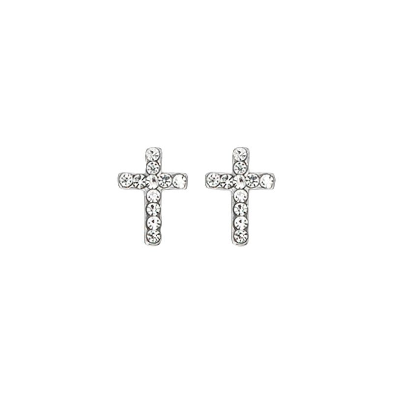Crystal Cross Earrings