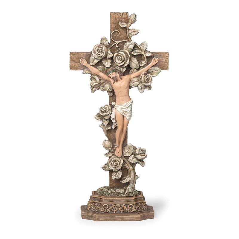 Standing Crucifix with Roses