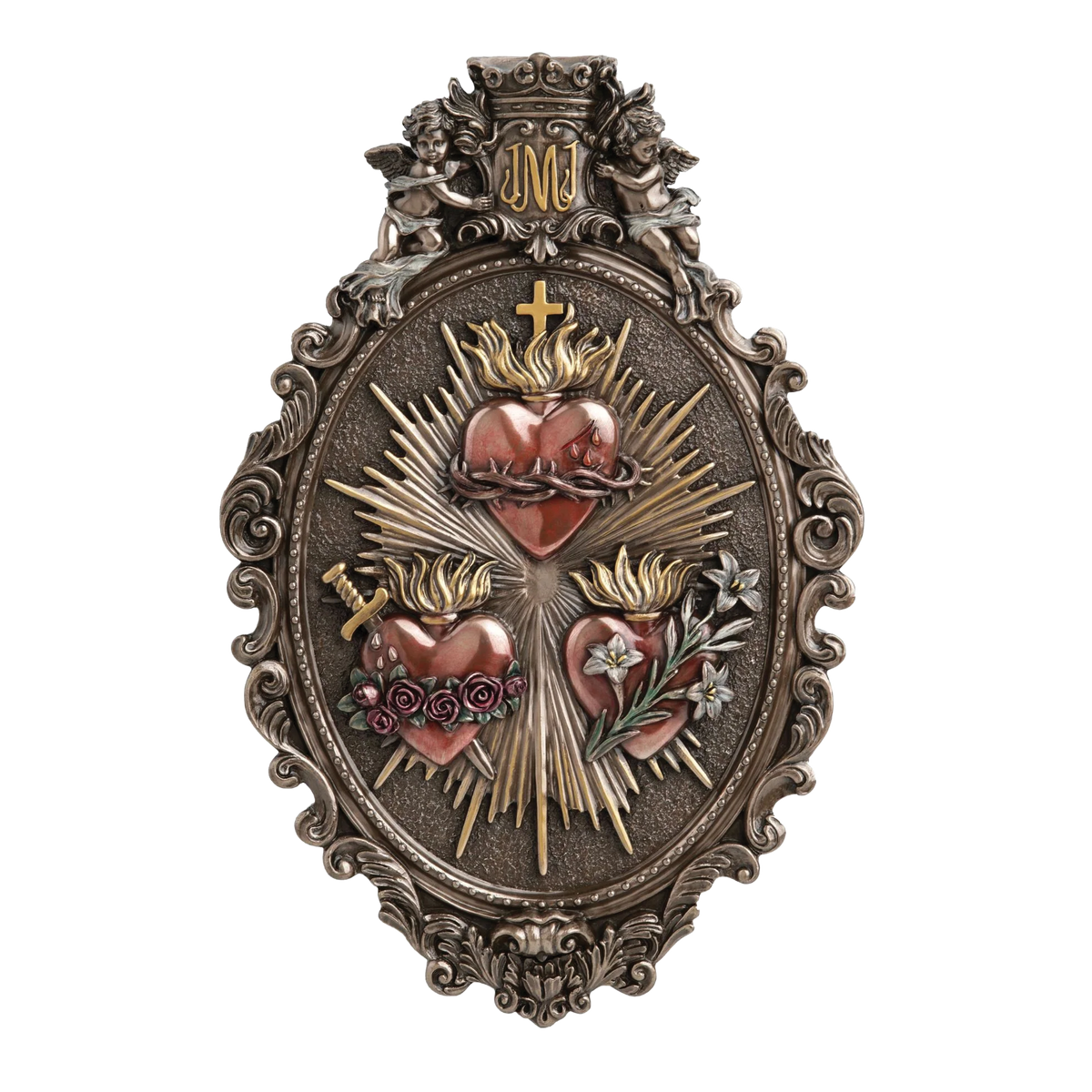 Three of Hearts SP4 4枚 Three Hearts Plaque 9x14 – Catholic Home and Church