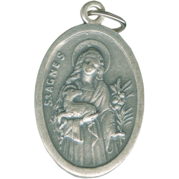 Agnes Oval Oxidized Medal