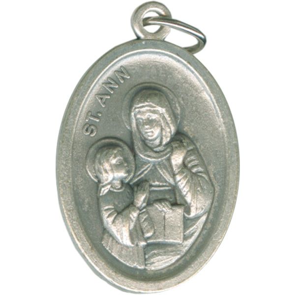 Anne Oval Oxidized Medal