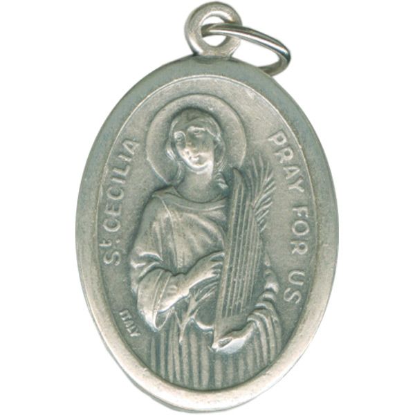 Cecilia Oval Oxidized Medal