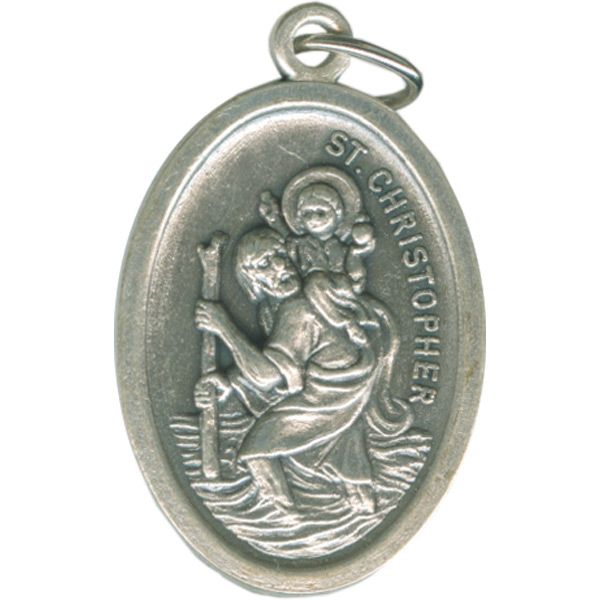 Christopher Oval Oxidized Medal