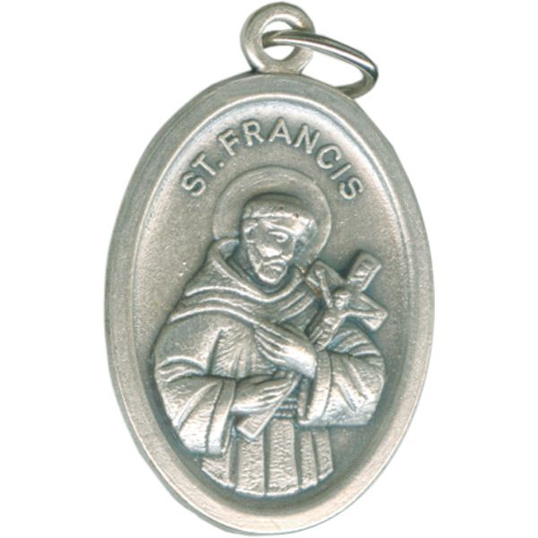 Francis of Assisi Oval Oxidized Medal