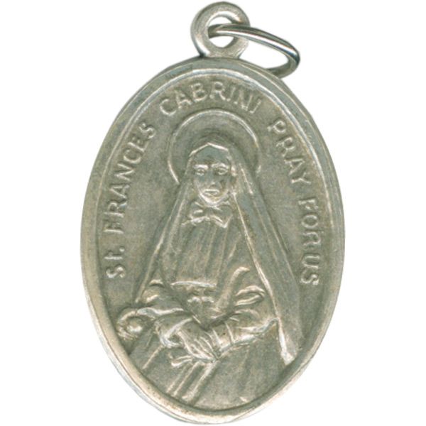 Frances Cabrini Oval Oxidized Medal