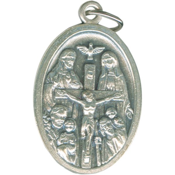 Four Way Oval Oxidized Medal