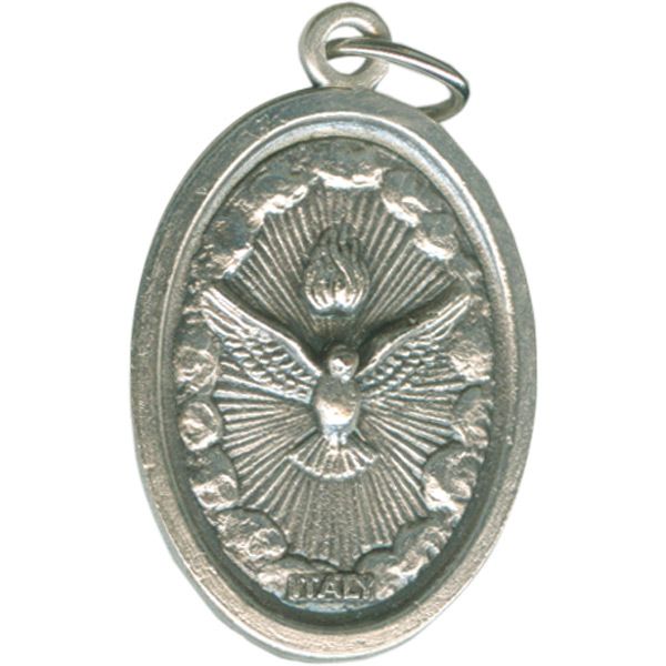 Holy Spirit Oval Oxidized Medal