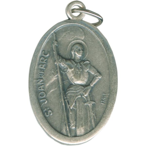 Joan of Arc Oval Oxidized Medal