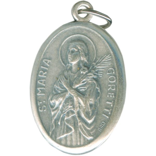 Maria Goretti Oval Oxidized Medal