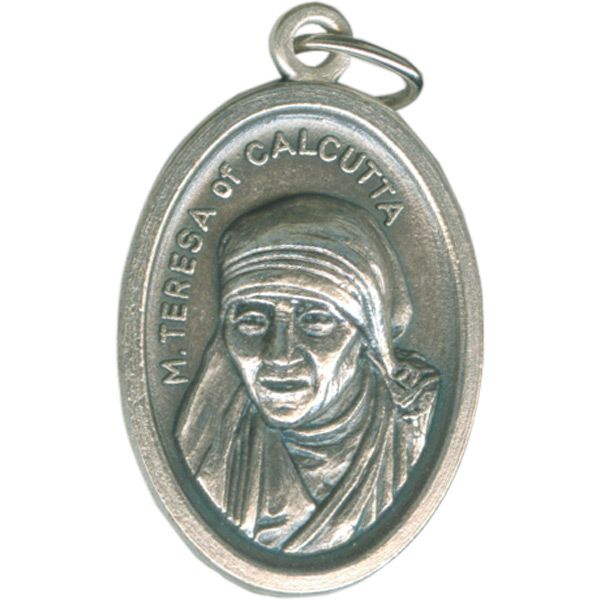 Mother Teresa Oval Oxidized Medal