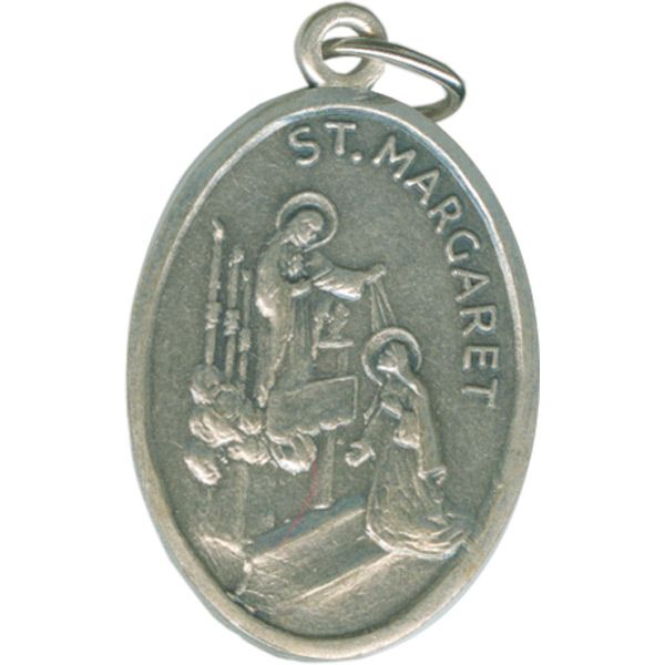 Margaret Oval Oxidized Medal