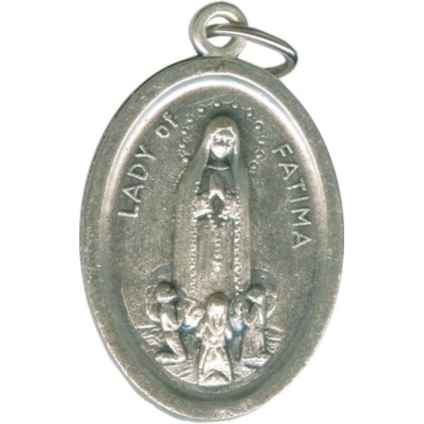 OL Fatima Oval Oxidized Medal
