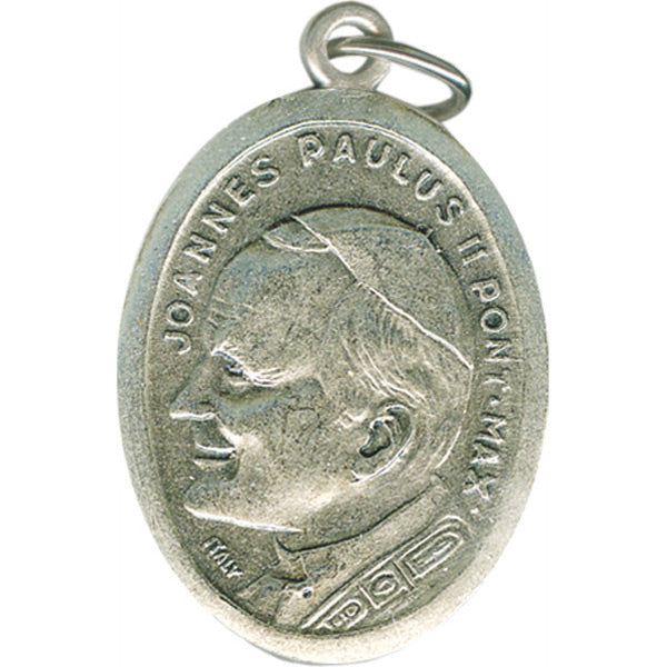 Pope John Paul II Oval Oxidized Medal – Catholic Home and Church